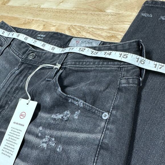 AG Adriano Goldschmied NWT The Tellis Modern Slim Jeans Distressed Black Size 30 - Picture 9 of 11